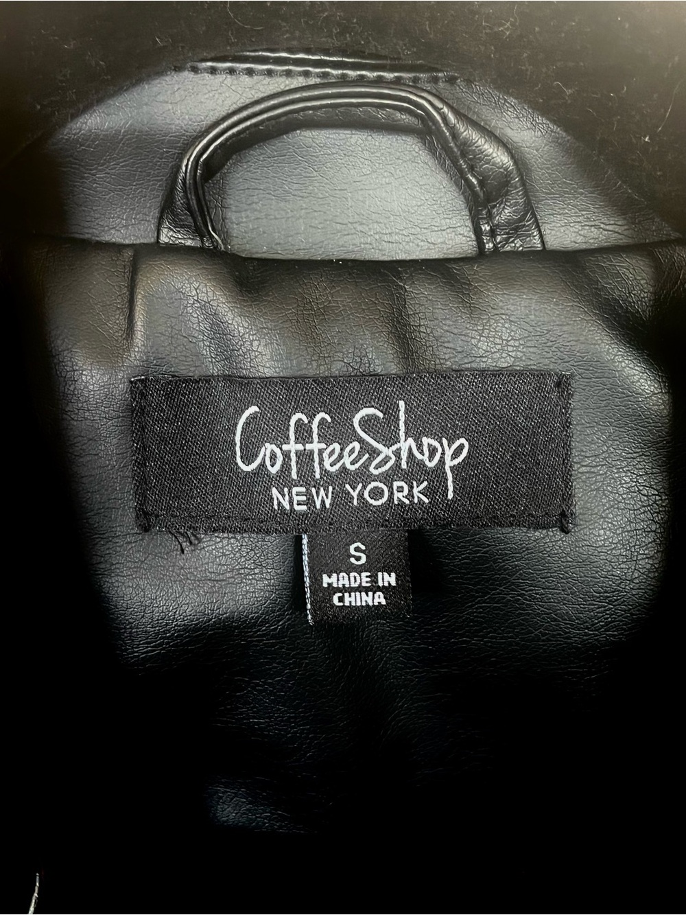 CoffeeShop Black Faux Leather Asymmetrical Moto Biker Punk Jacket Small - Picture 6 of 11